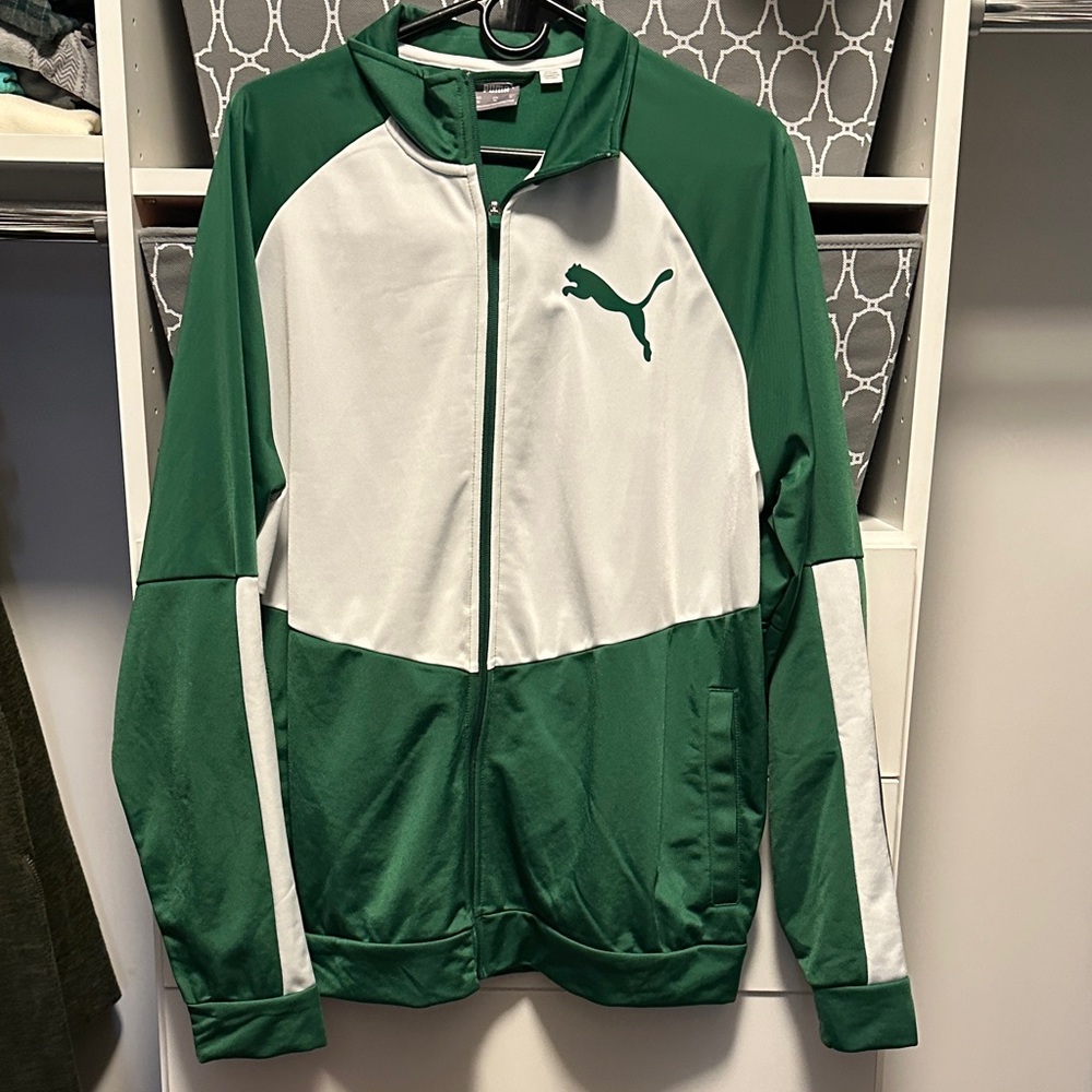 Puma Men's Green and White Windbreaker